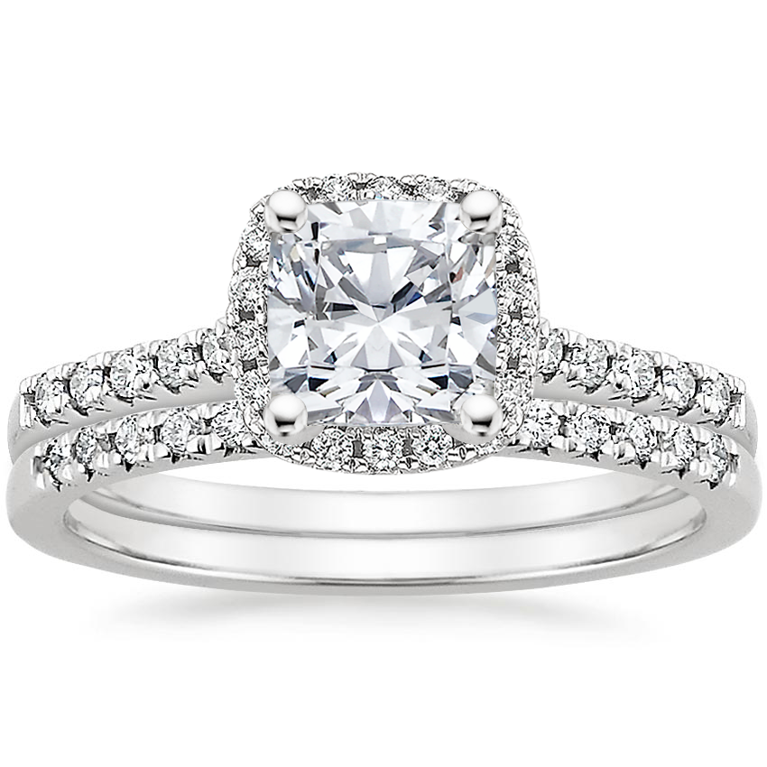 18K White Gold Odessa Diamond Ring 1 5 ct. tw. with Sonora Diamond Ring 1 8 ct. tw